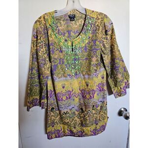 Style‎ & Co Bohemian Women's 10P Tunic Wood Bead Details